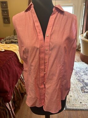 Talbots Wrinkle Free Perfect Shirt Size 10 Pink